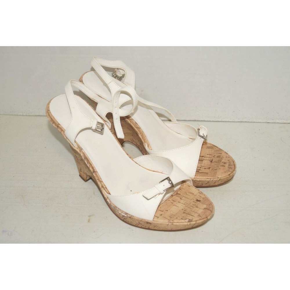 Bakers White Wedge High Heeled Shoes Women's Size 10M